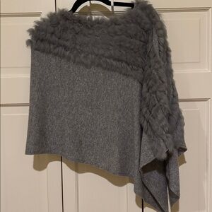 NWOT cashmere and rabbit poncho